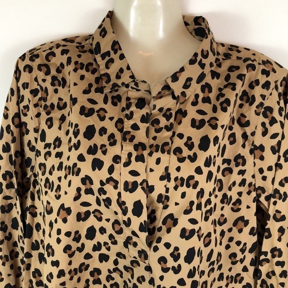 NWOT J Crew Animal Print Pullover Tunic Top Size Medium - Picture 3 of 7